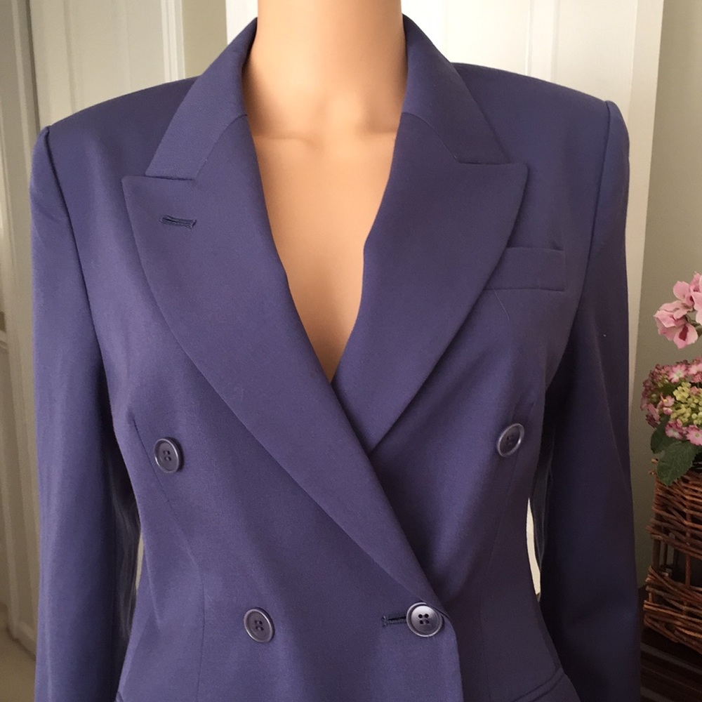 Vintage Talbots 100% Wool Double Breasted Blazer Made in Japan Size 4 - Picture 5 of 12